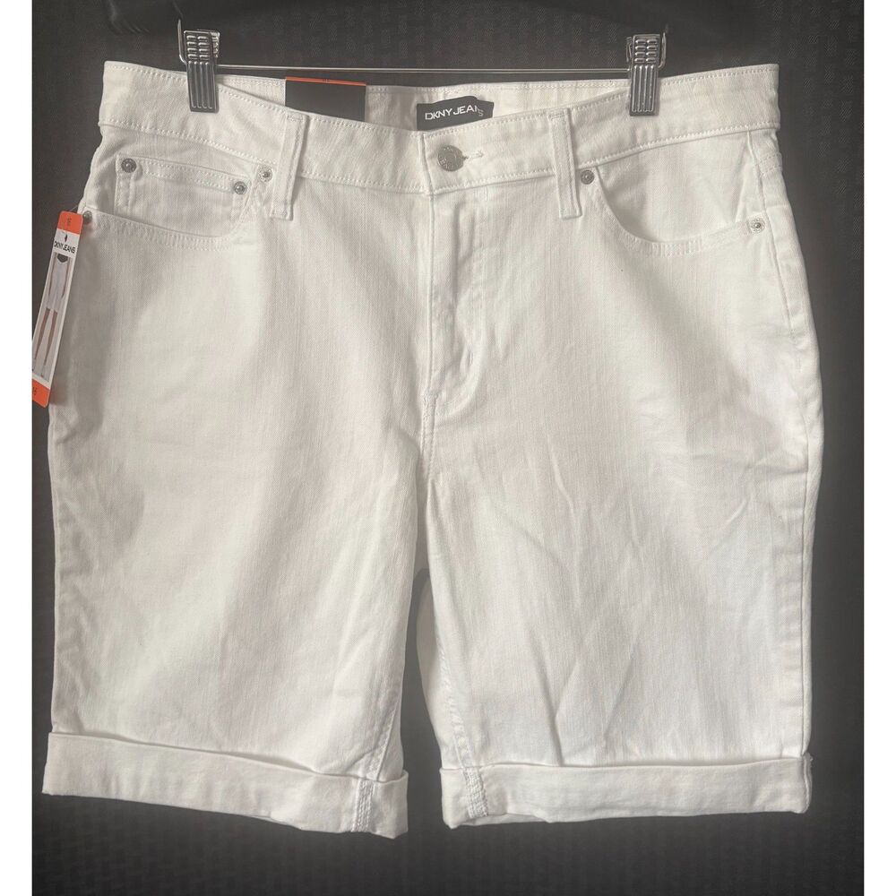 DKNY Jeans White Denim Shorts Size 16